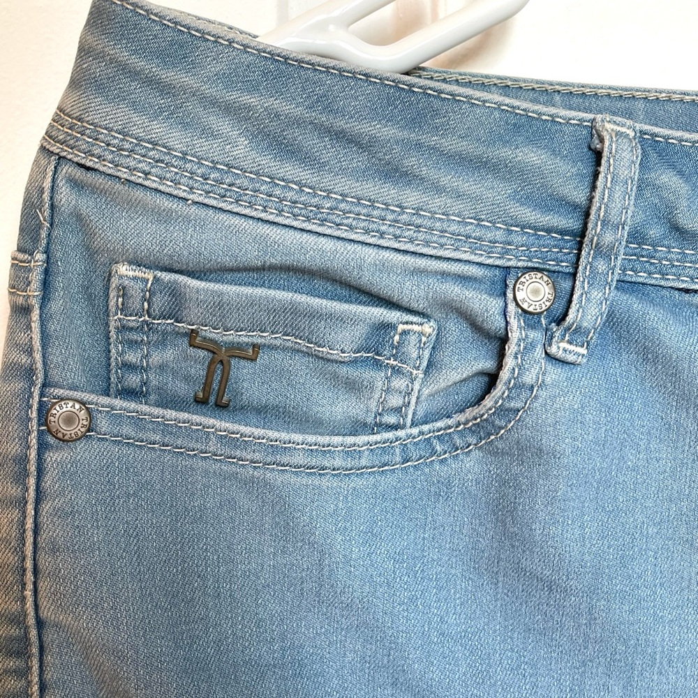 Tristan Light Wash Denim Pencil Skirt Size 8